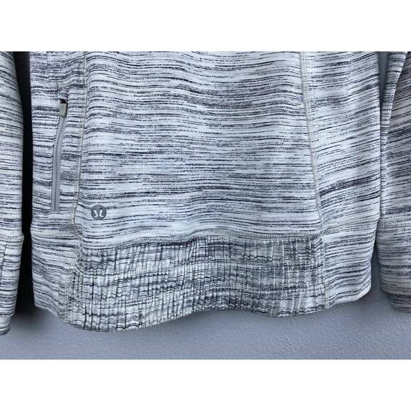 Lululemon Think Fast Hoodie Pullover 4 Space Dye Blk White Multi Silverspoon - Picture 5 of 9